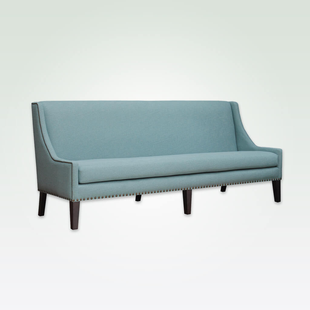 Blue studded store sofa